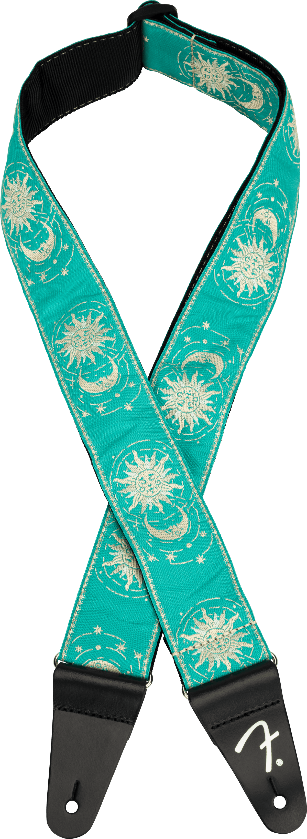 Fender 0990637249 American Vintage II Geweven Gitaarband Sun & Moon Design Sea Foam Groen