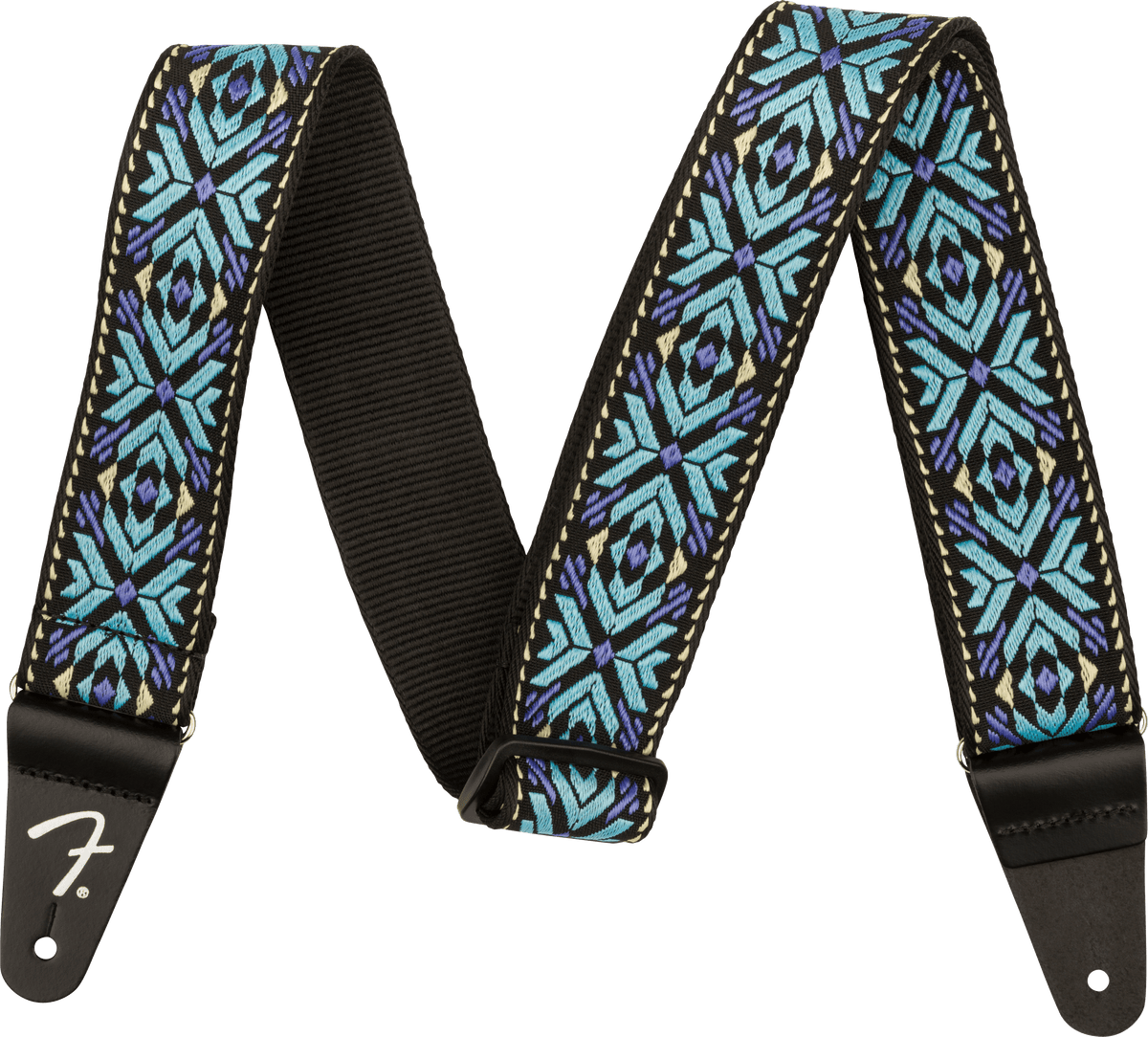 Fender 0990638025 Gitaarband 2 inch Pasadena Geweven Blauw Snowflake