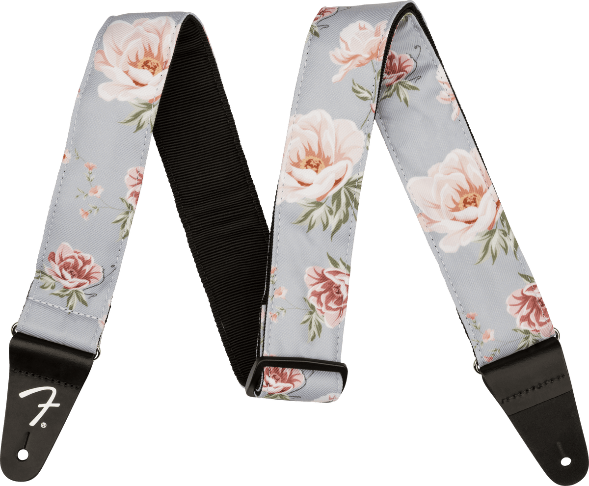 Fender 0990638043 Gitaarband 2 inch Floral Polyester Twill Grijs
