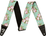 Fender 0990638049 Gitaarband 2 inch Floral Polyester Twill Surf Groen