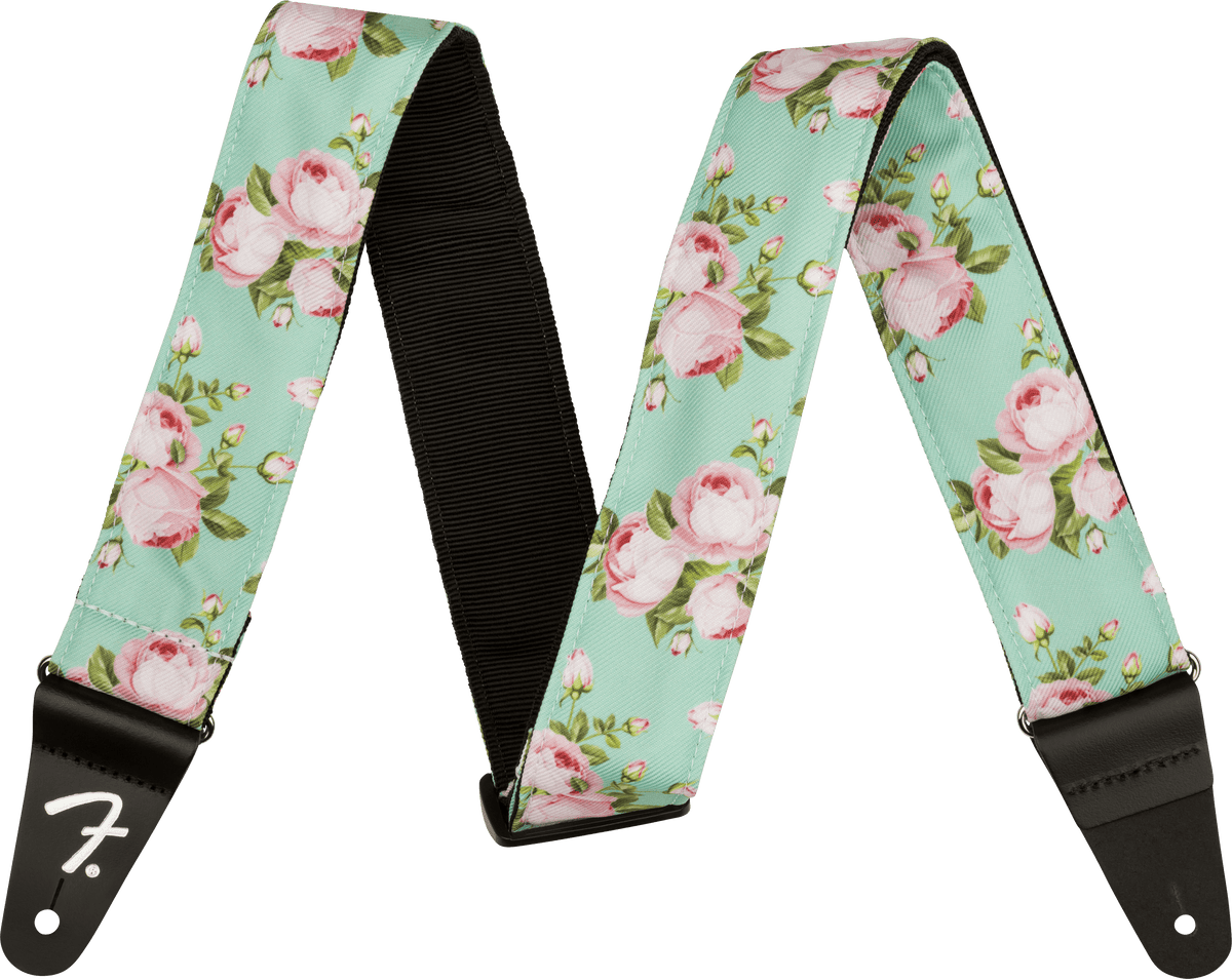 Fender 0990638049 Gitaarband 2 inch Floral Polyester Twill Surf Groen
