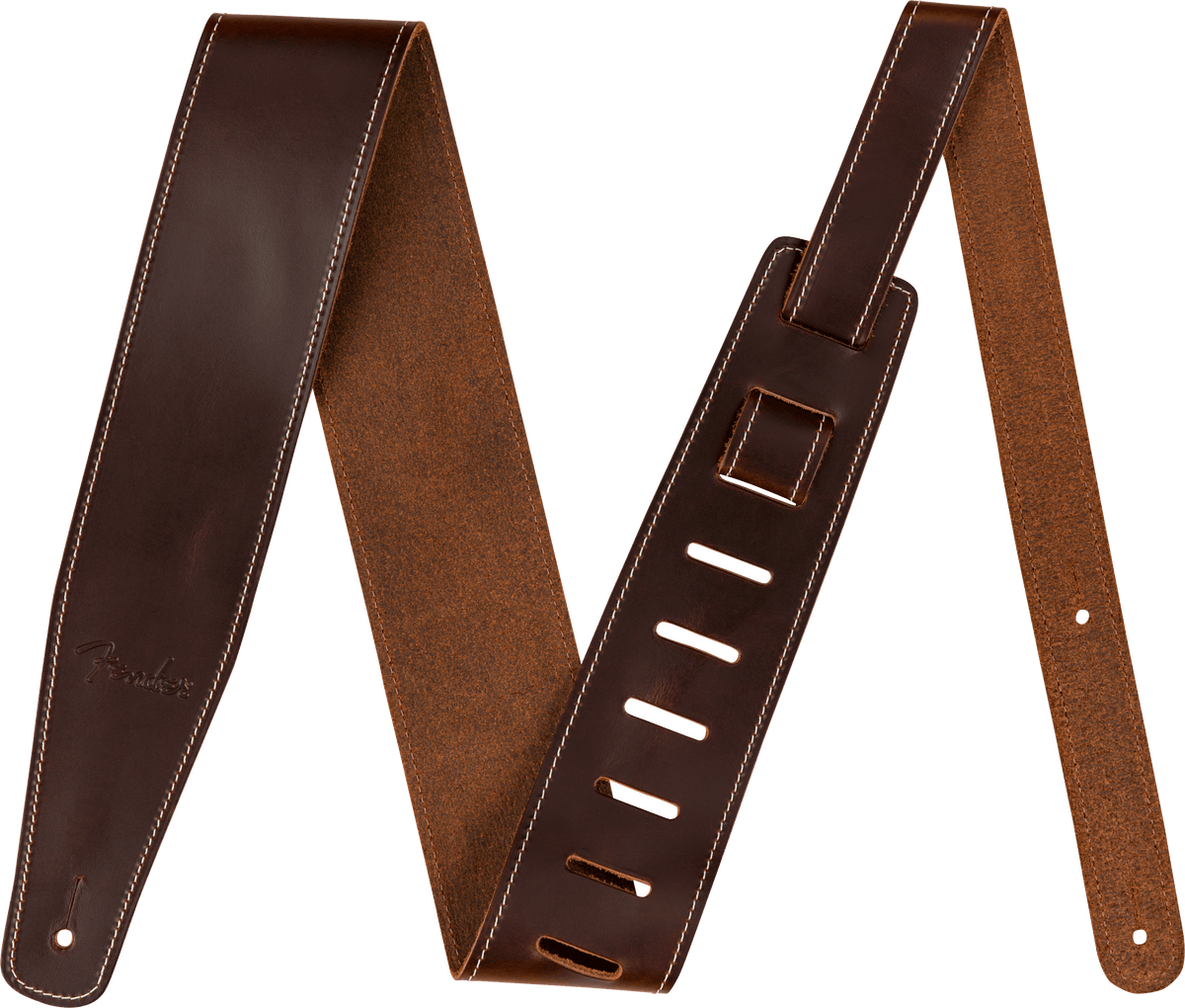 Fender 0990641050 Broken-In Leer Gitaarband 2.5 inch Bruin