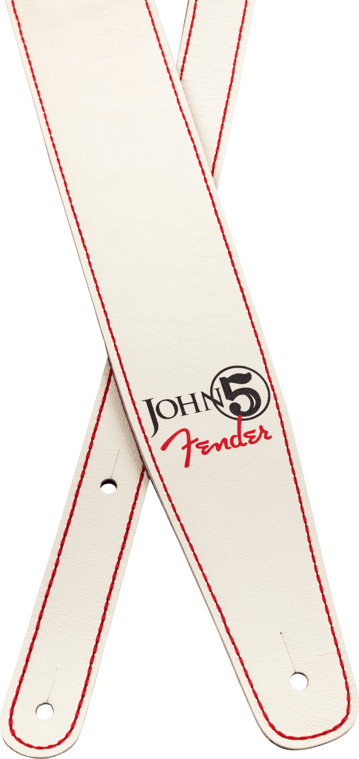 Fender 0990650109 John 5 Leer Gitaarband Wit en Rood afbeelding 2