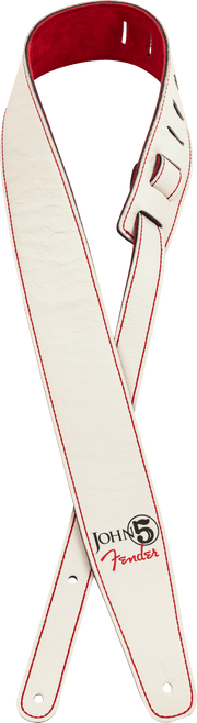 Fender 0990650109 John 5 Leer Gitaarband Wit en Rood