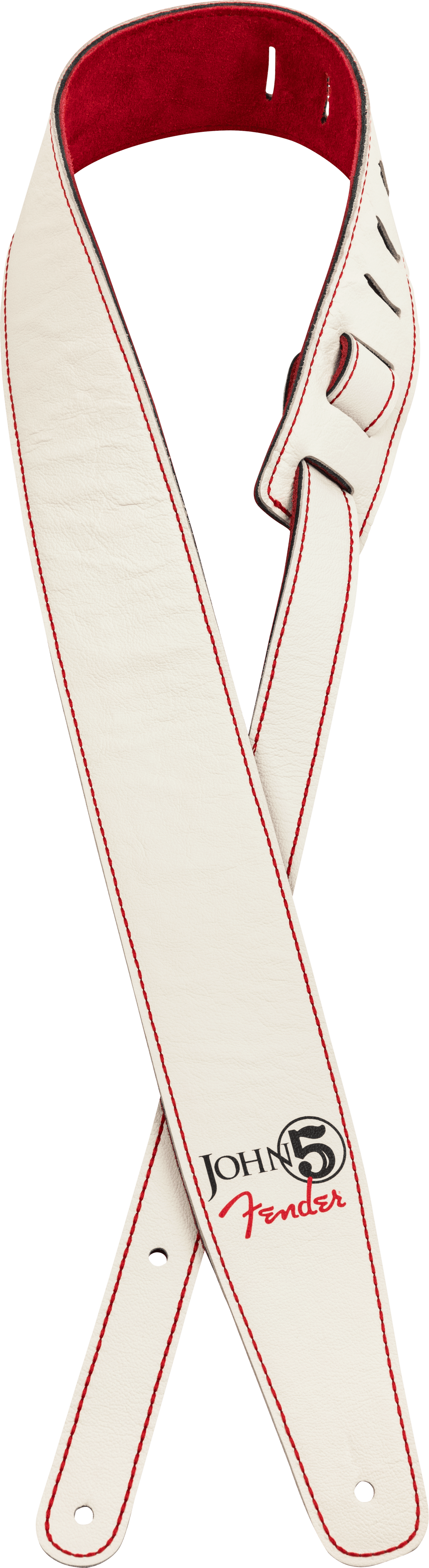 Fender 0990650109 John 5 Leer Gitaarband Wit en Rood