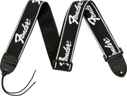 Fender 0990671000 Gitaarband Running Logo Zwart met Wit Logo