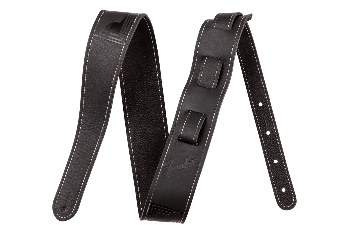 Fender 0990681006 Gitaarband Monogrammed Leer Zwart
