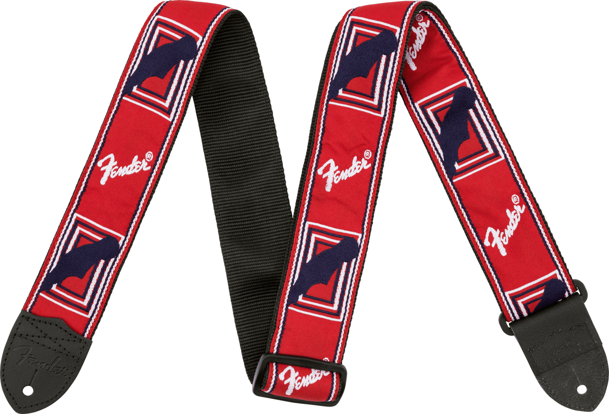 Fender 0990682000 Gitaarband 5 cm Breed met Logo Rood-Wit-Blauw