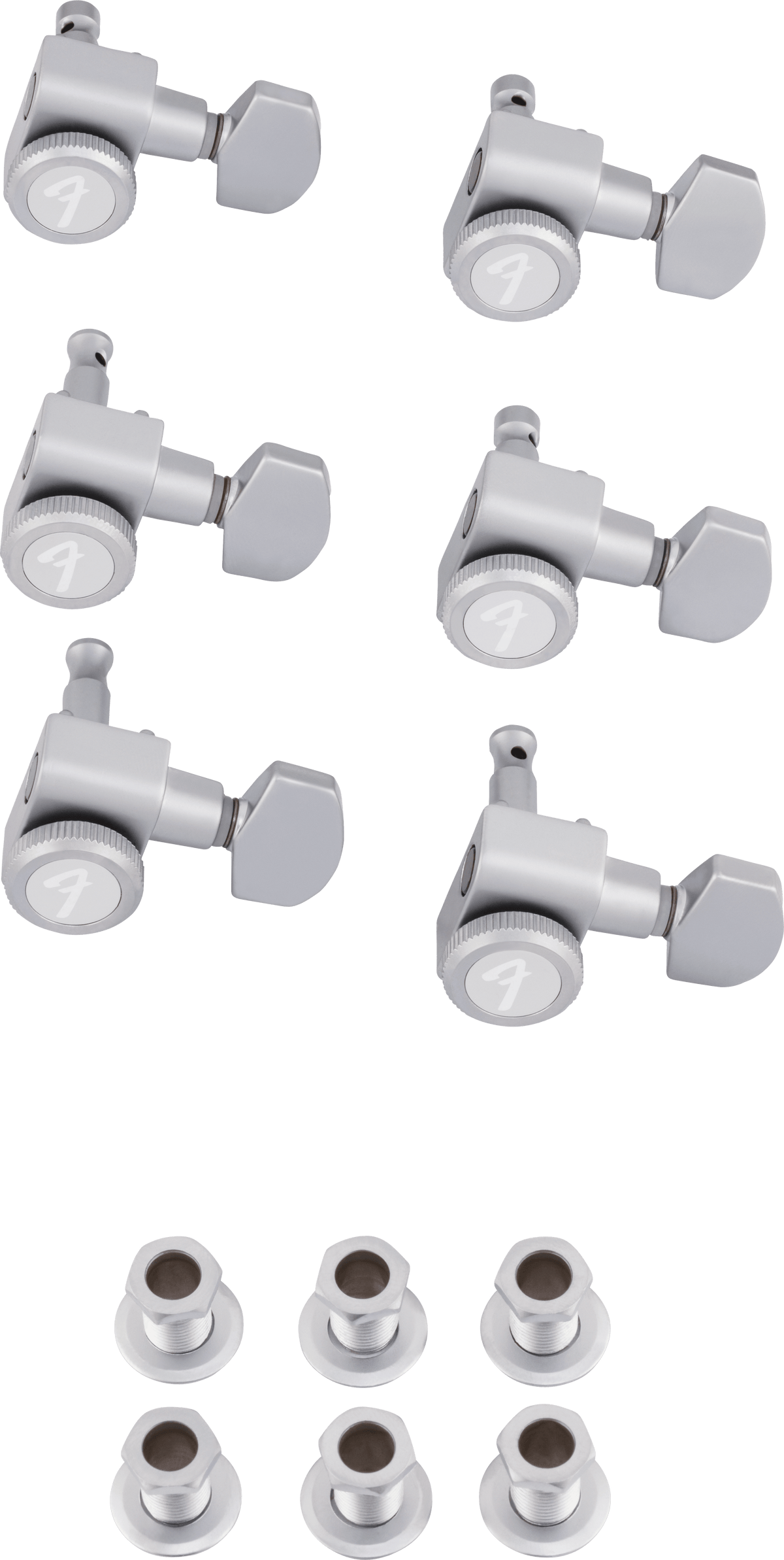 Fender 0990818000 Schaller Locking Stratocaster/Telecaster Stemmechanieken Geborsteld Chroom Set van 6