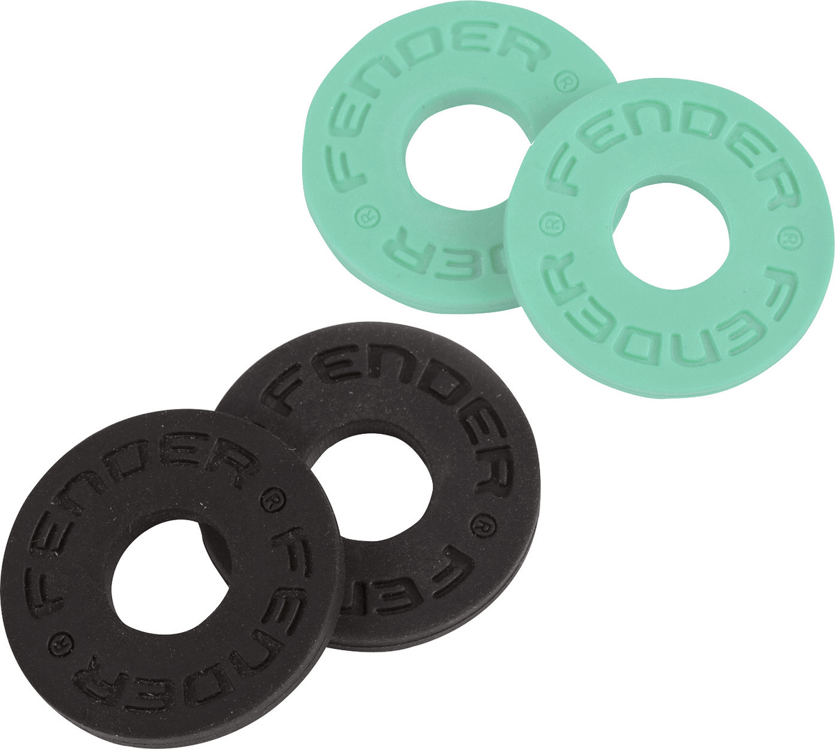 Fender 0990819020 Strap Blocks Zwart/Surf Green 4-Pack