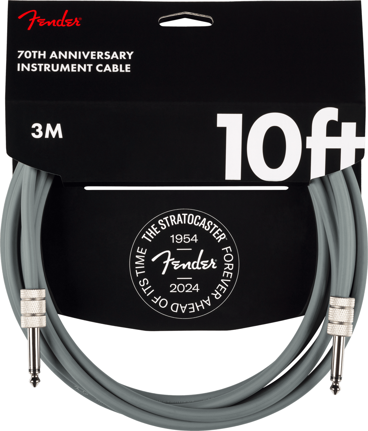 Fender 10ft Anniversary instrument cable, gray, 10ft