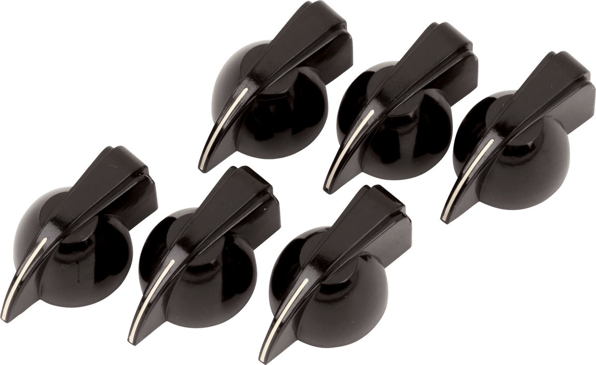 Fender 0990935000 Pure Vintage Chicken Head versterkerknoppen zwart set van 6
