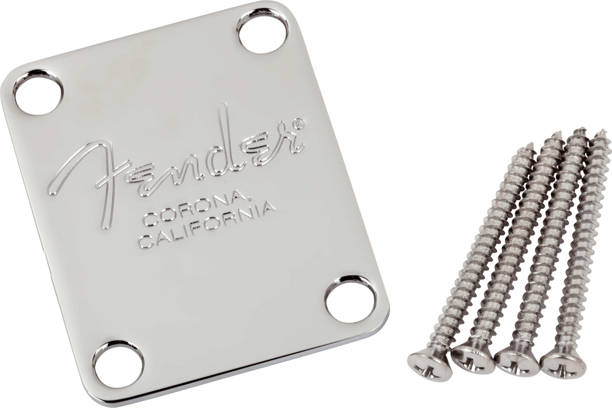 Fender 0991446100 American Series Basgitaar Halsplaat Chroom met Corona-Logo