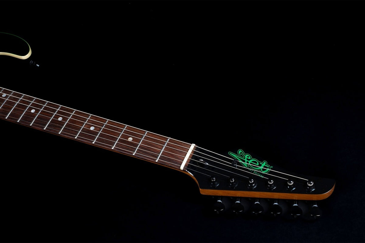 JET Guitars JS-450 TGR R – elektrische gitaar – S-stijl HSS transp. Groen, palissander toets
