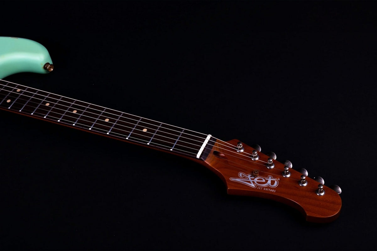 JET Guitars JS-400 RLC SFG – elektrische gitaar – S-stijl HSS 'relic' Zeegroen