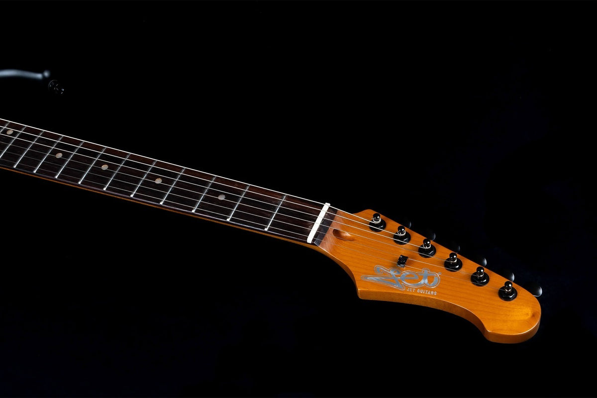 JET Guitars JS-400 MBK R – elektrische gitaar – S-stijl HH mat Zwart, palissander toets