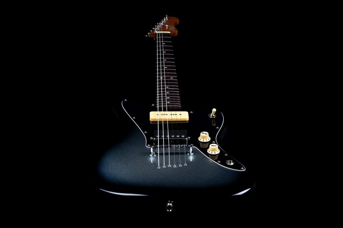 JET Guitars JJ-350 Baritone Moonburst – elektrische gitaar – J-stijl bariton-schaal H-P90 MoonBurst, palissander toets