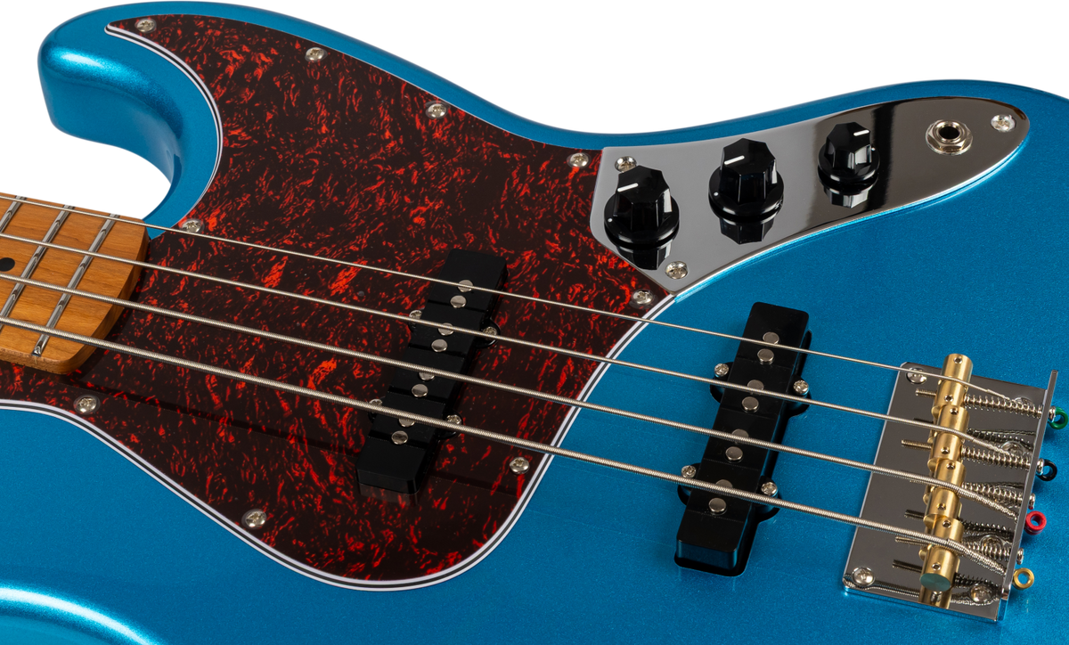 JET Guitars JJB-300 LPB – elektrische basgitaar – JB-stijl Bas Meer Blauw, palissander toets