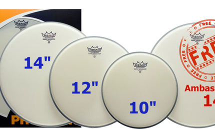 Remo - PP-0110-BA - ProPack (10", 12", 14" Ambassador Coated + FREE 14" BA-0114-00)