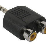 Boston - AT-128 - Adaptor, 2 X Rca Female, 3,5mm Jack Male Stereo