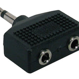 Boston - AT-135 - Adaptor, 2 X 3,5 Jack Female Mono, 3,5mm Jack Male Mono