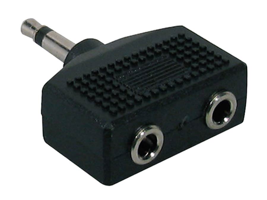Boston - AT-135 - Adaptor, 2 X 3,5 Jack Female Mono, 3,5mm Jack Male Mono