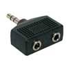 adaptor, 2 x 3,5 jack female stereo, 3,5mm jack male stereo