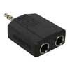 adaptor, 2 x 6,3 jack female stereo, 3,5mm jack male stereo