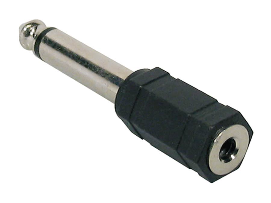 adaptor, 3,5mm jack female mono, 6,3mm jack male mono