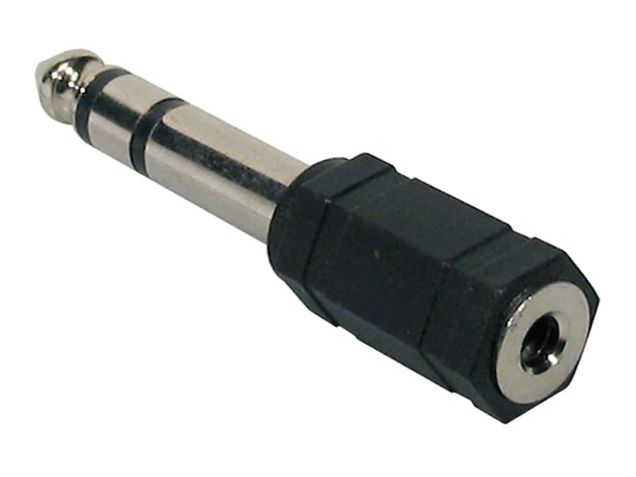 adaptor, 3,5mm jack female stereo, 6,3mm jack male stereo