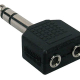 Boston - AT-175 - Adaptor, 2 X 3,5 Jack Female Stereo, 6,3mm Jack Male Stereo