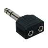 adaptor, 2 x 3,5 jack female stereo, 6,3mm jack male stereo