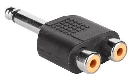 adaptor, 2 x RCA female, 6,3mm jack mono