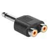 adaptor, 2 x RCA female, 6,3mm jack mono