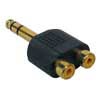 adaptor, 2 x RCA female, 6,3mm jack male stereo