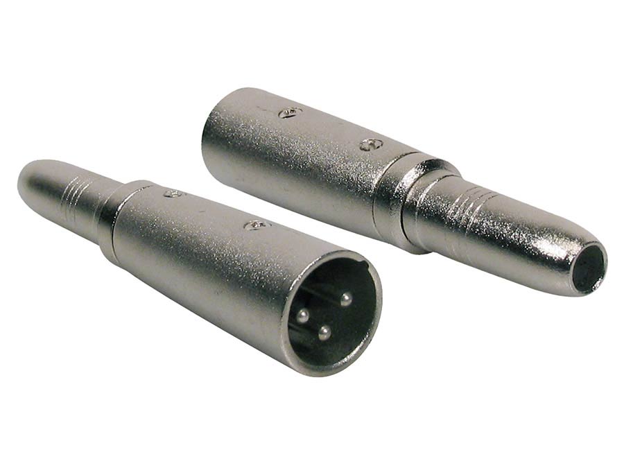 adaptor, XLR male metal, 6,3mm jack female mono