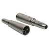 adaptor, XLR male metal, 6,3mm jack female mono