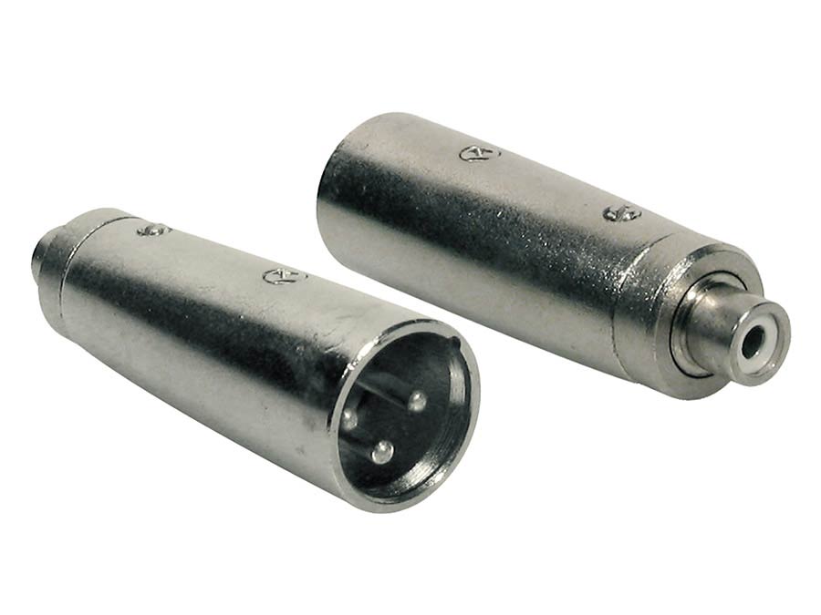 adaptor, XLR male metal, RCA female