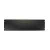 19 inch rack panel, metal, black, rack plate, bended edge, 3 HE