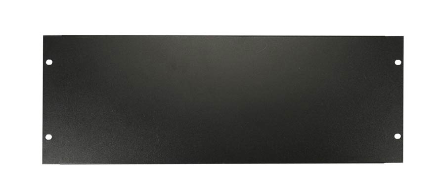 19 inch rack panel, metal, black, rack plate, bended edge, 4 HE