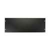 19 inch rack panel, metal, black, rack plate, bended edge, 4 HE