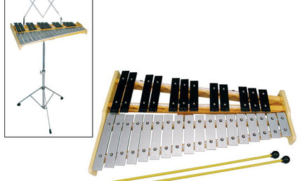 glockenspiel, 30 notes, G-C, with stand