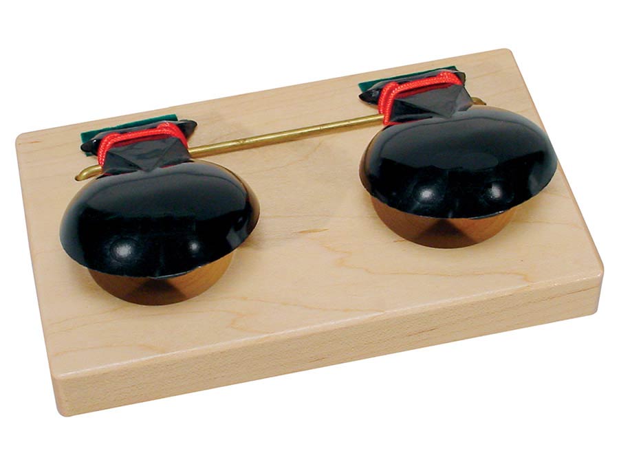 concert castanets, one pair mounted on block, plastic