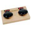 concert castanets, one pair mounted on block, plastic