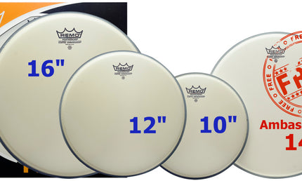 Remo - PP-2330-BA - Pro Pack (10", 12", 16" Ambassador coated + free 14" Ambassador coated)