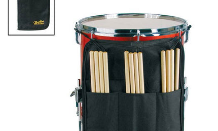 drumstick bag, with accessory pocket and floor tom mounting hooks