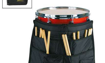 drumstick bag, professional model, with strap, accessory pockets and floor tom mounting hooks