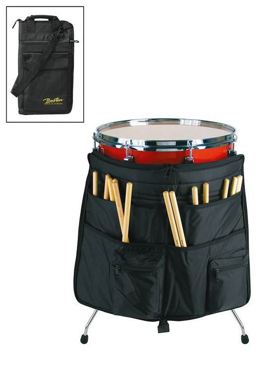 drumstick bag, professional model, with strap, accessory pockets and floor tom mounting hooks