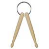 key ring, with 2 wooden drum sticks