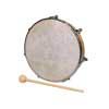 hand drum, rawhide skin, wood, with mallet, 8"